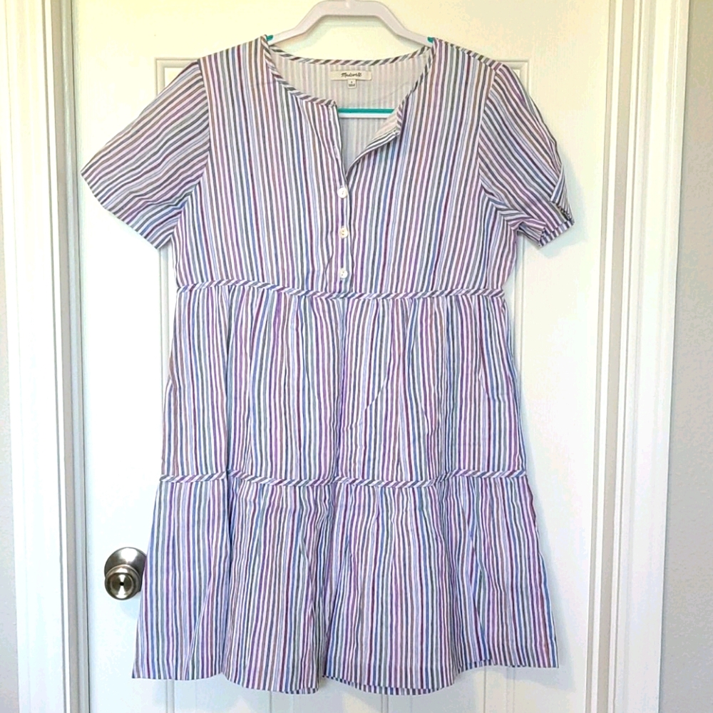 Madewell colorful striped cotton dress